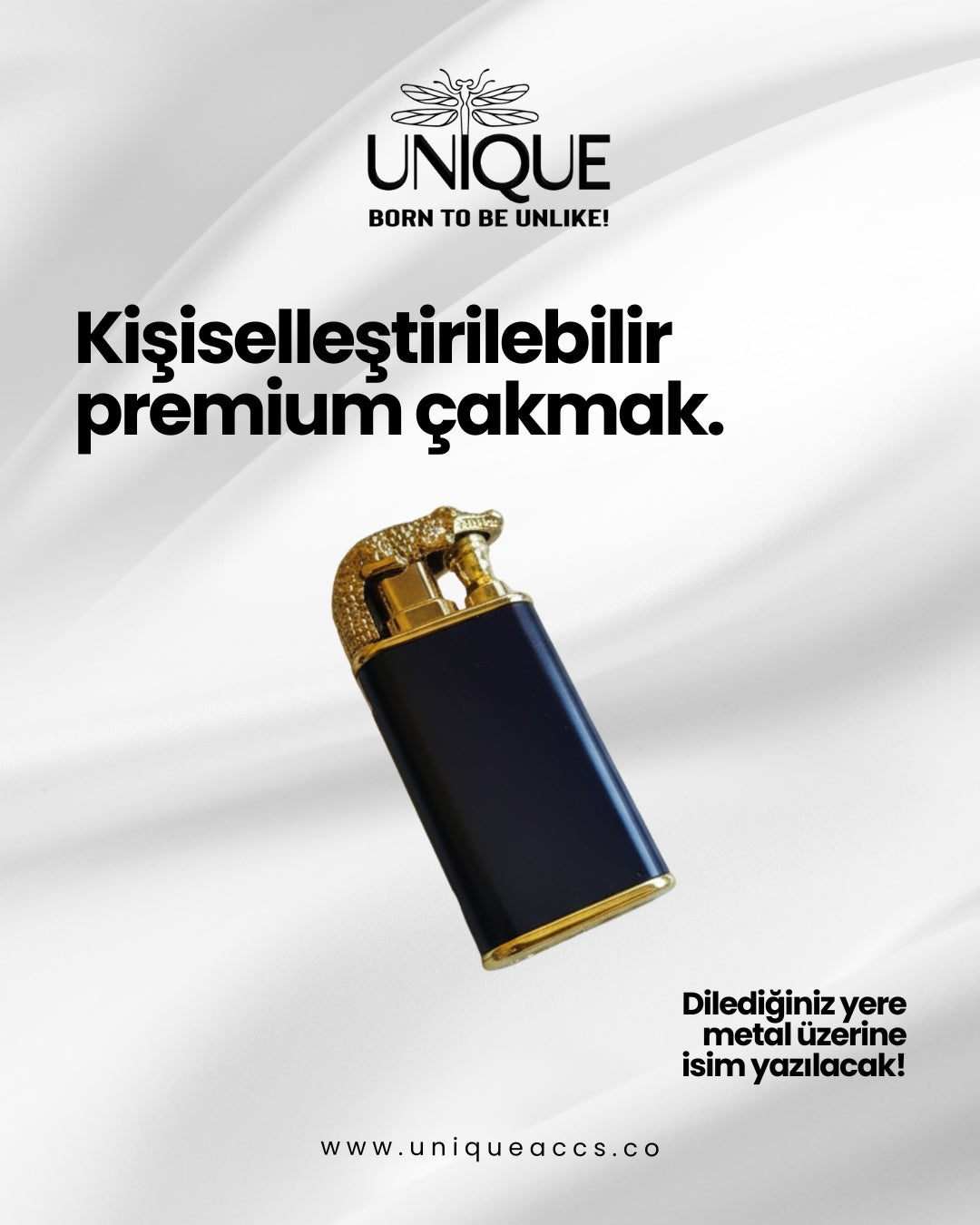 Alevli Ejderha Desenli Metal Çakmak
