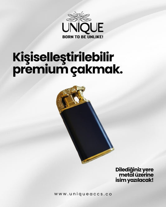 Alevli Ejderha Desenli Metal Çakmak