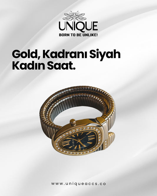 Yılan Desenli Kol Saati Gold (Kadın)